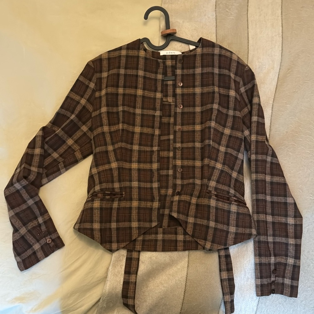 Down Daena Top Cornwall Plaid XS
